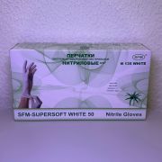 Перчатки нитриловые белые р-р М /50 пар SFM