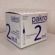 2мл. шприц PAKRO инъекционный трехкомпонентный с иглой 0,6х32 100/2400
